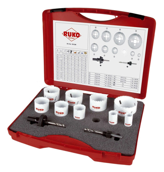 Ruko 126302 - Juego de 8 coronas perforadoras HSS - Co 8 para electricidad tipo EK2 - Ferrotecnia