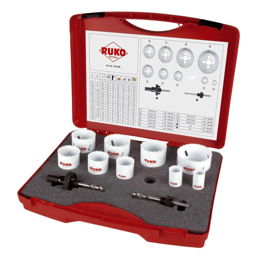 Ruko 126302 - Juego de 8 coronas perforadoras HSS-Co 8 para electricidad tipo EK2