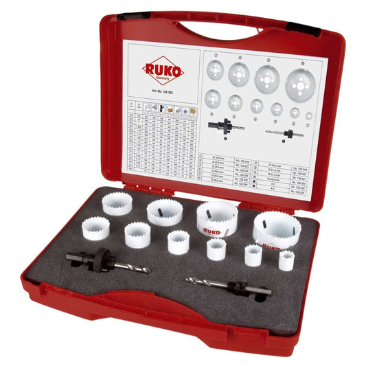 Ruko 126303 - Juego de 12 coronas perforadoras HSS-Co 8 para mantenimiento tipo Universal