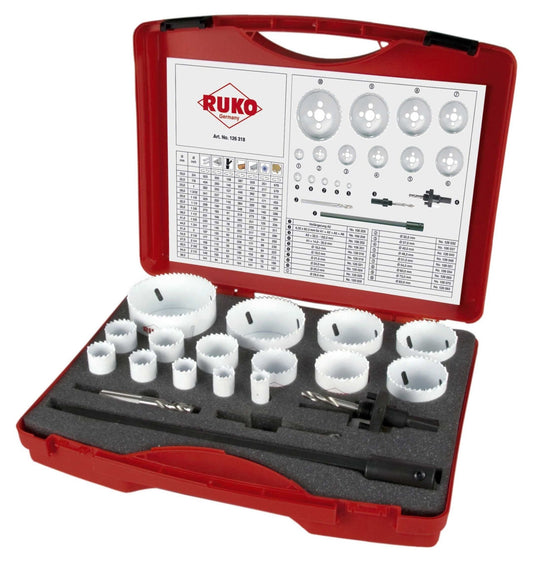 Ruko 126318 - Juego de 19 coronas perforadoras HSS - Co 8 tipo Premium - Ferrotecnia
