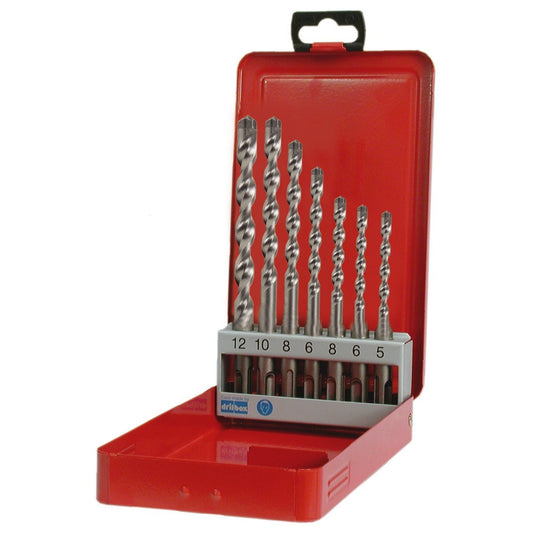 Ruko 213246 - Juego de 7 brocas de 3 labios para martillo SDS-plus (Ø 5-6-8 x 110 mm + Ø 6-8-10-12 x 160 mm)