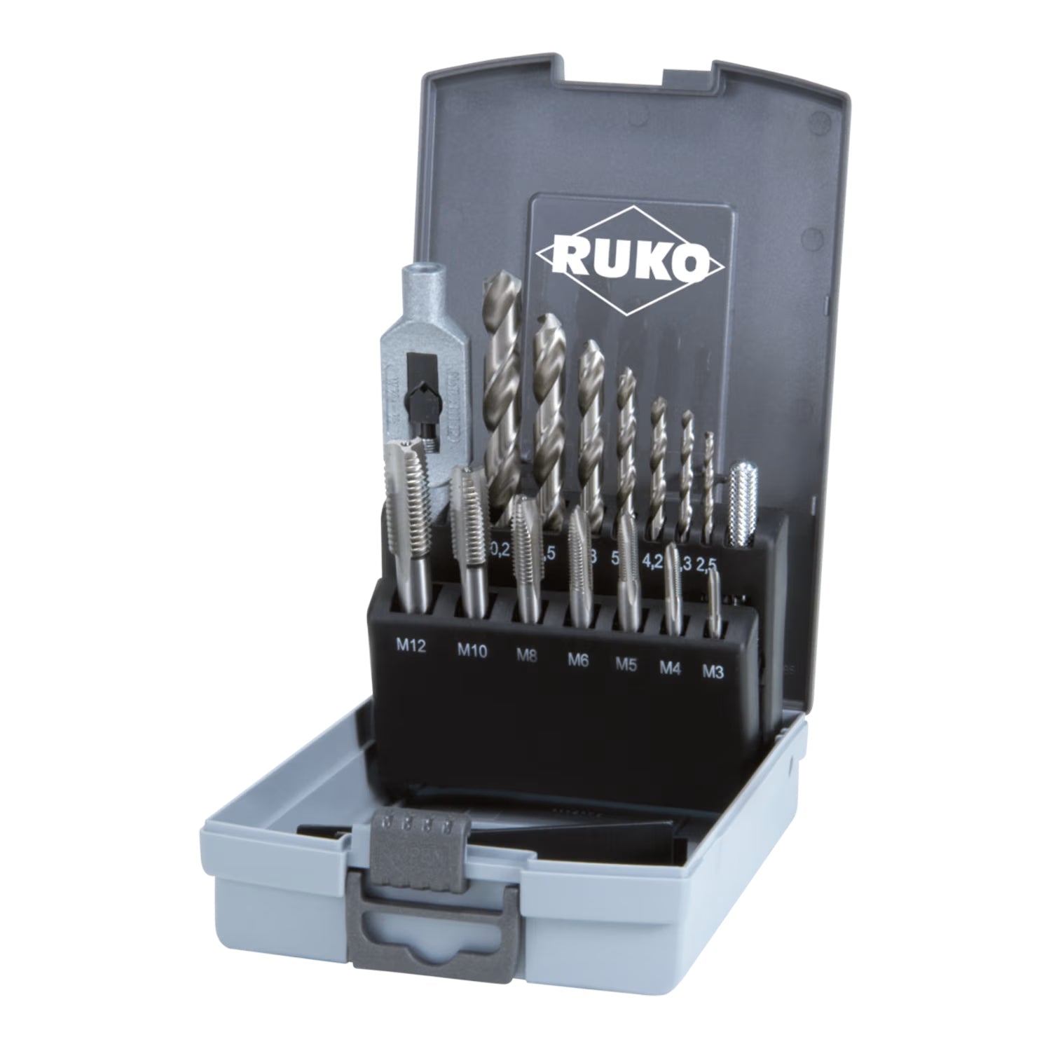 Ruko 245004RO - Juego de 15 machos de roscar en estuche de plástico - Ferrotecnia