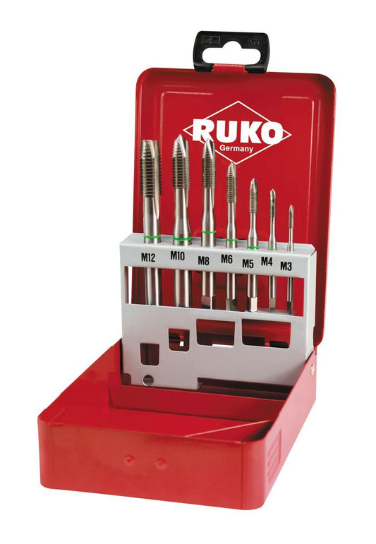 Ruko 245061 - Juego de 7 machos máquina M DIN 371 / 376 HSS - Co 5 rectificados Tipo B - Ferrotecnia