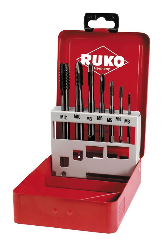 Ruko 245063 - Juego de 7 machos máquina M DIN 371 / 376 HSS - Co VAP rectificados para acero inoxidable Tipo B - Ferrotecnia