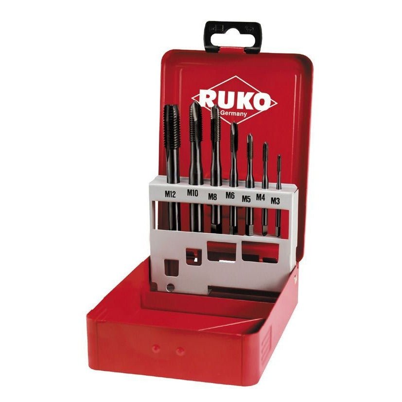 Ruko 245063 - Juego de 7 machos máquina M DIN 371 / 376 HSS-Co VAP rectificados para acero inoxidable Tipo B - Ferrotecnia