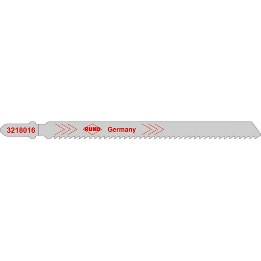 Ruko 3218016 - Pack de 5 sierras de calar HSS acero 132 mm (Equivalencia Bosch T 318 A)