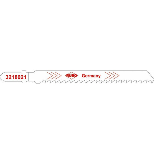 Ruko 3218021 - Pack de 5 sierras de calar HCS acero corte ultra rápido 100 mm (Equivalencia Bosch T 144 DF) - Ferrotecnia