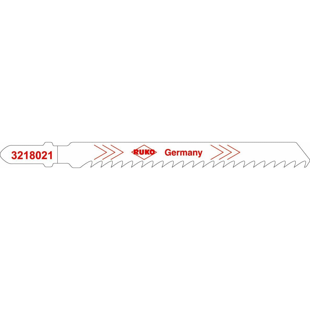 Ruko 3218021 - Pack of 5 HCS jigsaws, ultra-fast cutting steel, 100 mm (Bosch T 144 DF equivalent)