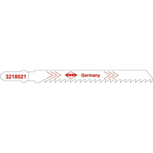 Ruko 3218021 - Pack de 5 sierras de calar HCS acero corte ultra rápido 100 mm (Equivalencia Bosch T 144 DF)