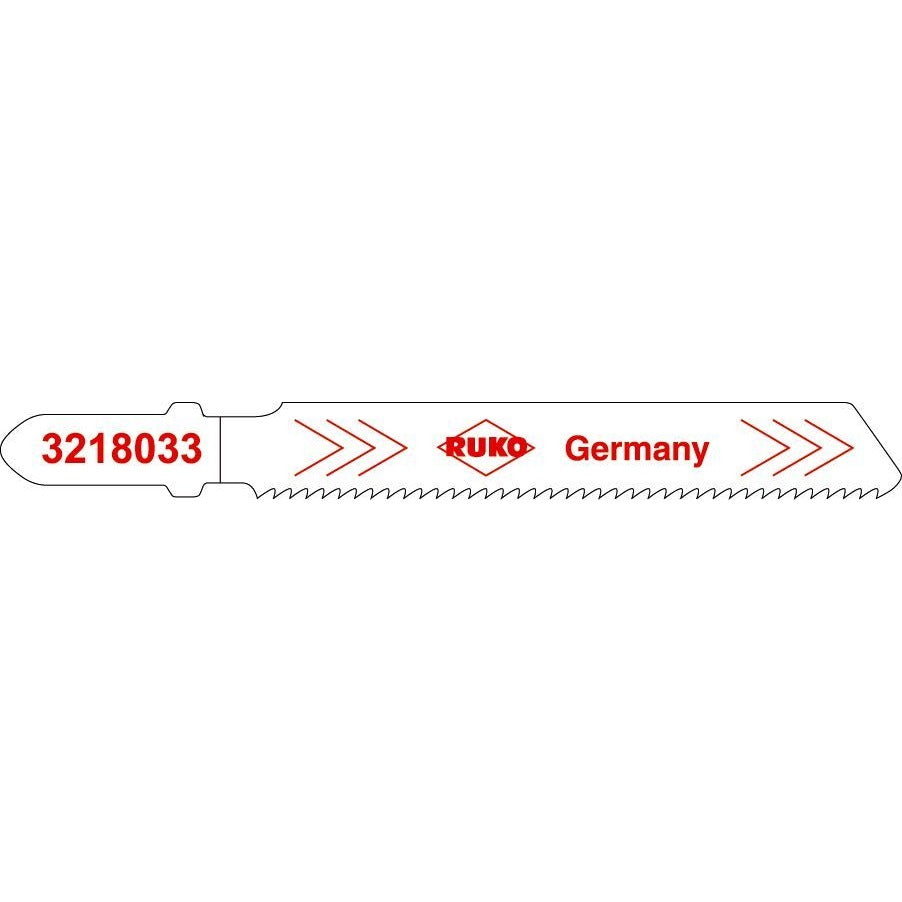 Ruko 3218033 - Pack de 5 sierras de calar HSS acero corte ultra rápido 77 mm (Equivalencia Bosch T 118 AF)