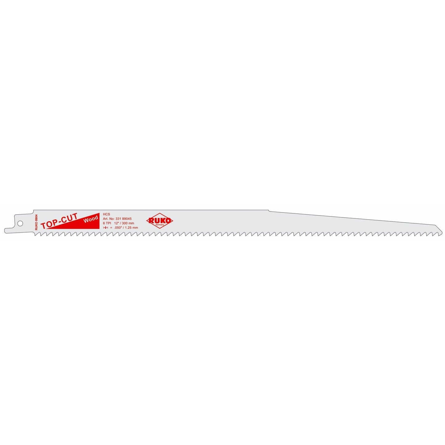 Ruko 33189045 - Pack of 5 HCS steel sabre saws (Bosch S 1344 D) Length 300 mm; Pitch 4.2 mm