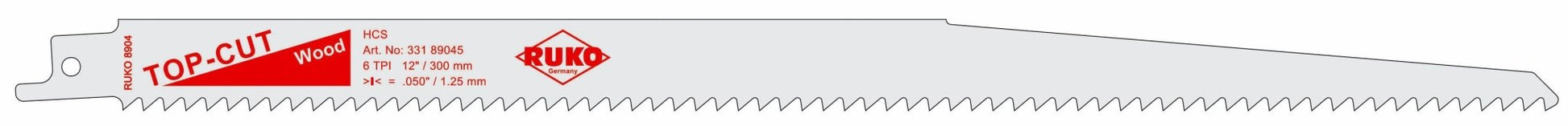 Ruko 33189045 - Pack de 5 sierras de sable HCS acero (Bosch S 1344 D) Largo 300 mm; Paso 4,2 mm - Ferrotecnia