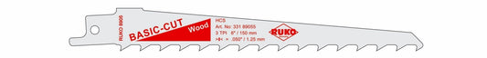 Ruko 33189055 - Pack de 5 sierras de sable HCS acero (Bosch S 617 K) Largo 150 mm; Paso 8,5 mm - Ferrotecnia