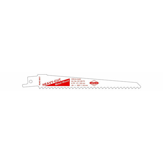 Ruko 33189175 - Pack de 5 sierras de sable acero de corte ultra rápido (Bosch S 611 DF) Largo 150 mm; Paso 4,2 mm