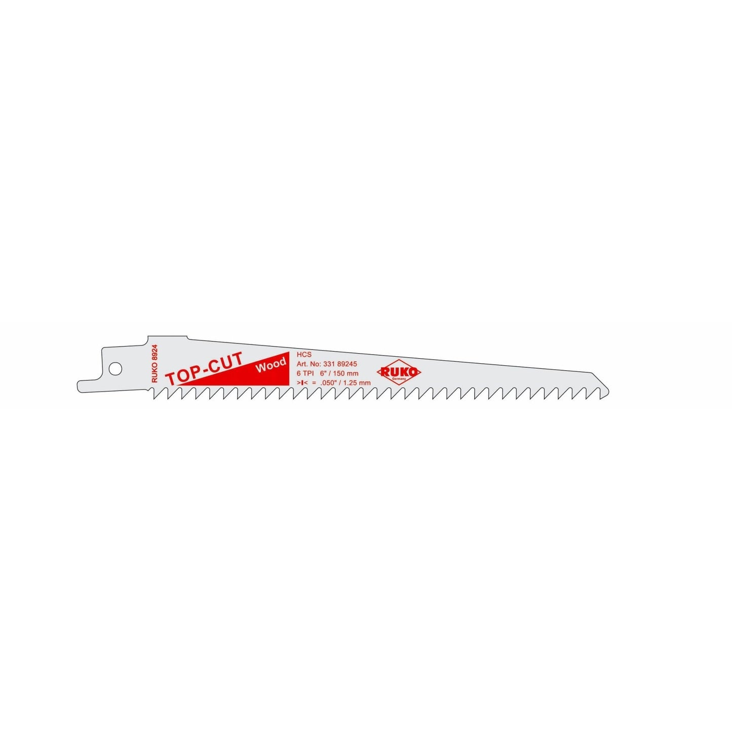 Ruko 33189245 - Lot de 5 scies sabres en acier HCS (Bosch S 644 D) Longueur 150 mm ; Pas 4,2 mm