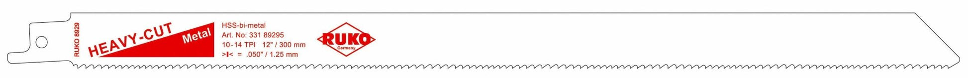 Ruko 33189295 - Pack de 5 sierras de sable acero de corte ultra rápido (Bosch S 1225 VF) Largo 300 mm; Paso 1,8/2,4 mm - Ferrotecnia