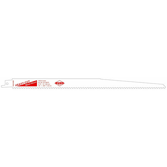 Ruko 33189375 - Pack de 5 sierras de sable acero de corte ultra rápido (Bosch S 1411 DF) Largo 300 mm; Paso 1,25 mm