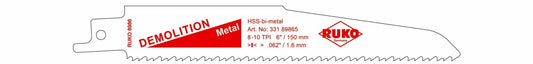 Ruko 33189865 - Pack de 5 sierras de sable acero de corte ultra rápido (Bosch S 920 CF) Largo 150 mm; Paso 2,9 mm - Ferrotecnia