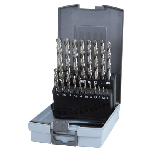 Ruko 815215RO - Juegos de 23 brocas helicoidales DiN 338 tipo N con plaquita de corte de metal duro soldada