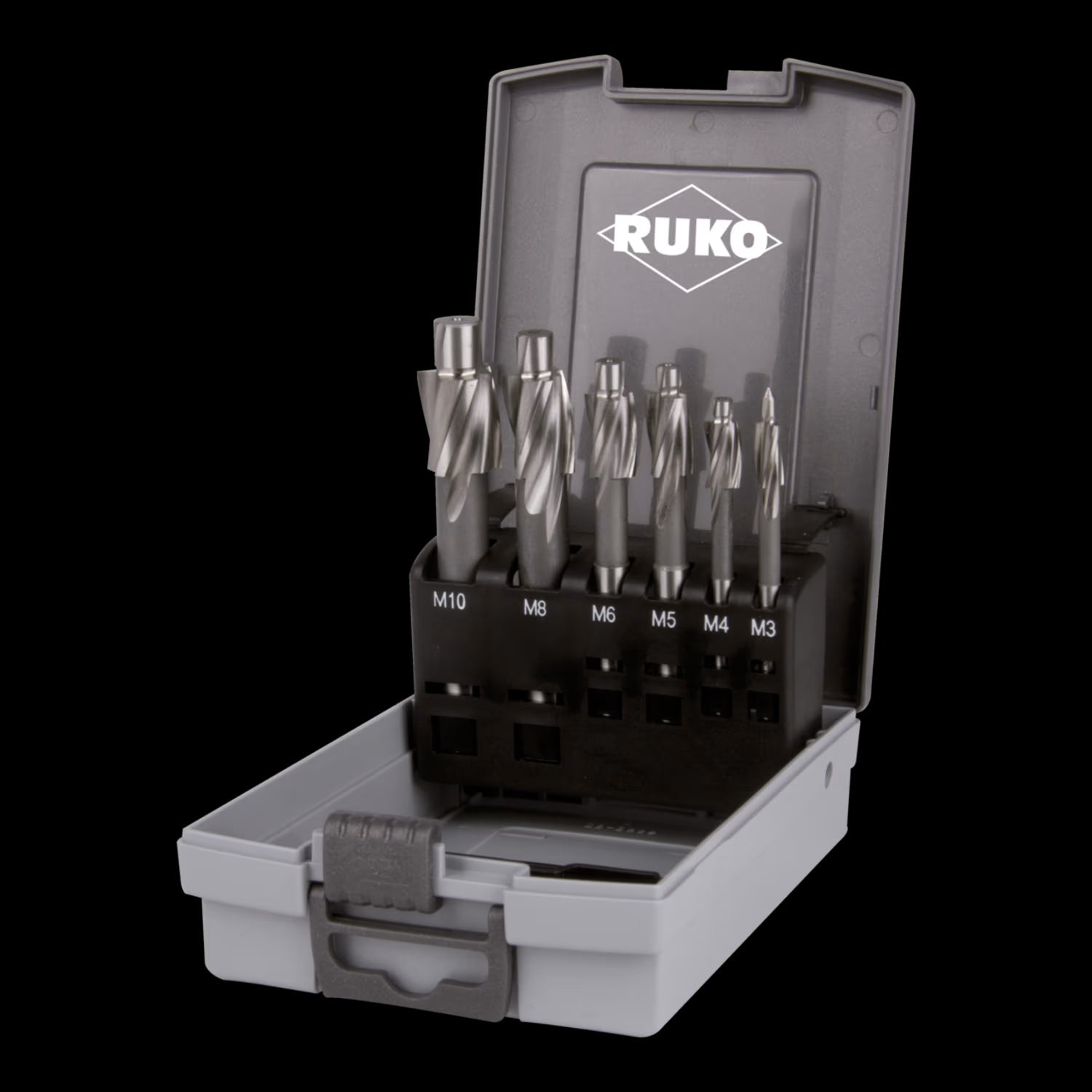 Ruko Juego de 6 avellanadores planos DIN 373 HSS con vástago recto y piloto fijo - Ferrotecnia