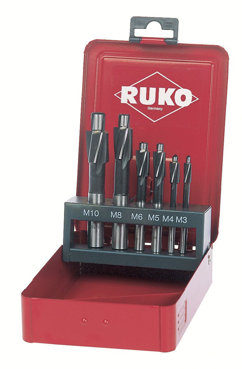 Ruko 102450 - Juego de 6 avellanadores planos HSS DIN 373 paso fino