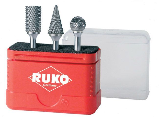 Ruko 116001 - Juego de 3 fresas de metal duro con vástago de 6 mm