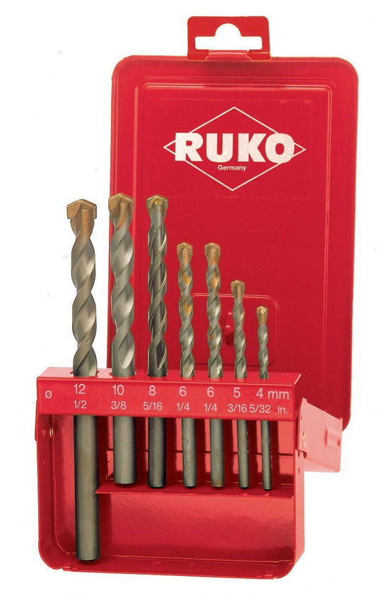 Ruko 205256 - Juego de brocas de percusión punta metal duro, 7 pcs.