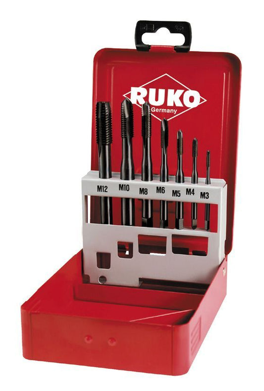 Ruko 245063 - Juego de 7 machos máquina M DIN 371 / 376 HSS-Co VAP rectificados para acero inoxidable Tipo B