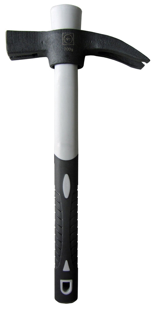 Ruthe 3007049119 - Martillo de encofrador con mango de fibra de vidrio (700 g) - Ferrotecnia