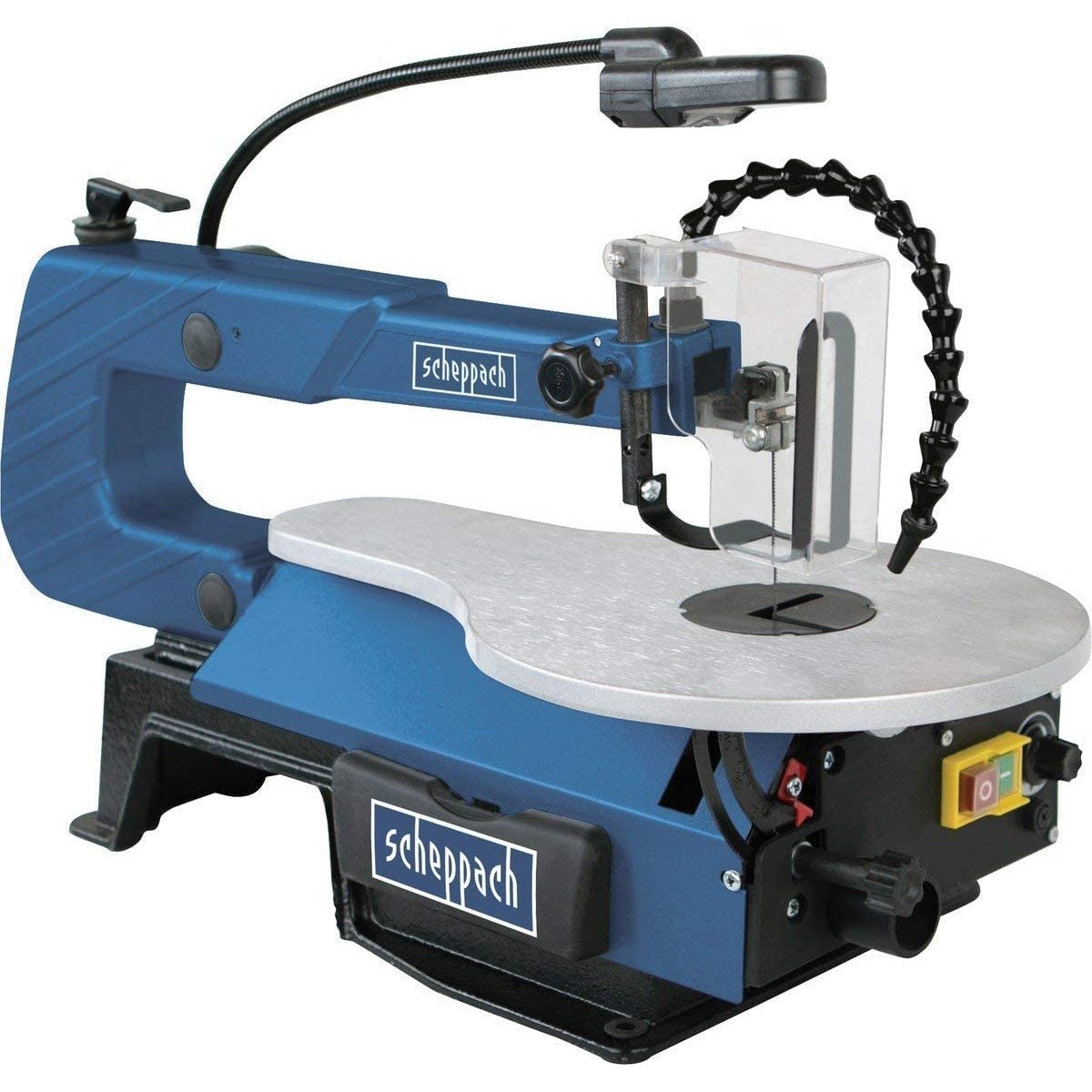 Scheppach 5901403903 - Sierra de marquetería SD1600V, 120 W, Altura de corte 50 mm, Lámpara LED - Ferrotecnia