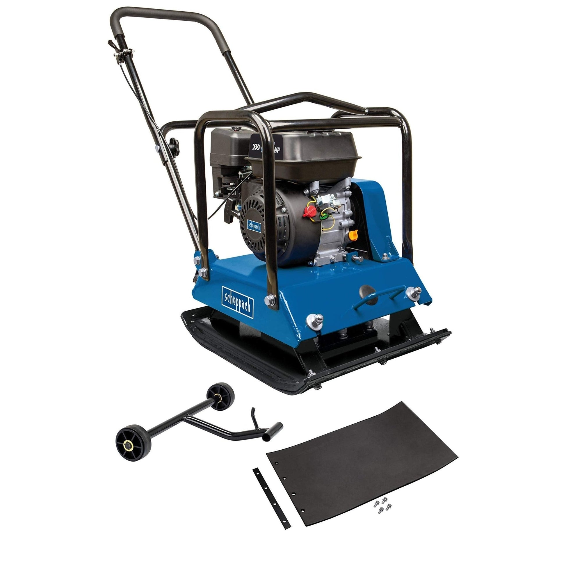 Scheppach 5904612903 - Placa compactadora de gasolina HP2200S, 6,5 CV, 25.000 N, Placa de 550x440 mm - Ferrotecnia