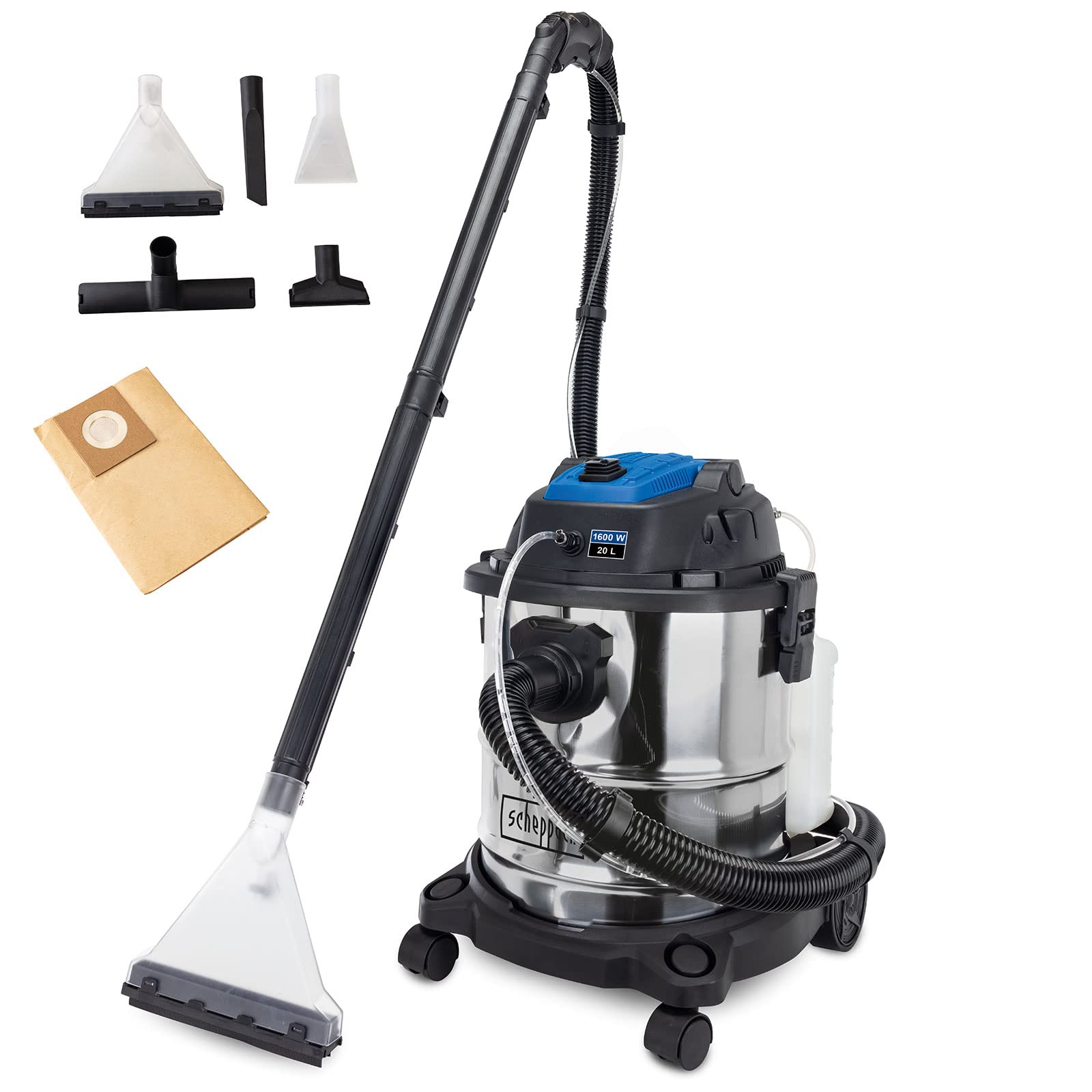 Scheppach 5905701901 - Aspirador inyección-extracción SprayVac20 5 en 1, 1600 W, Depósito de 20 L