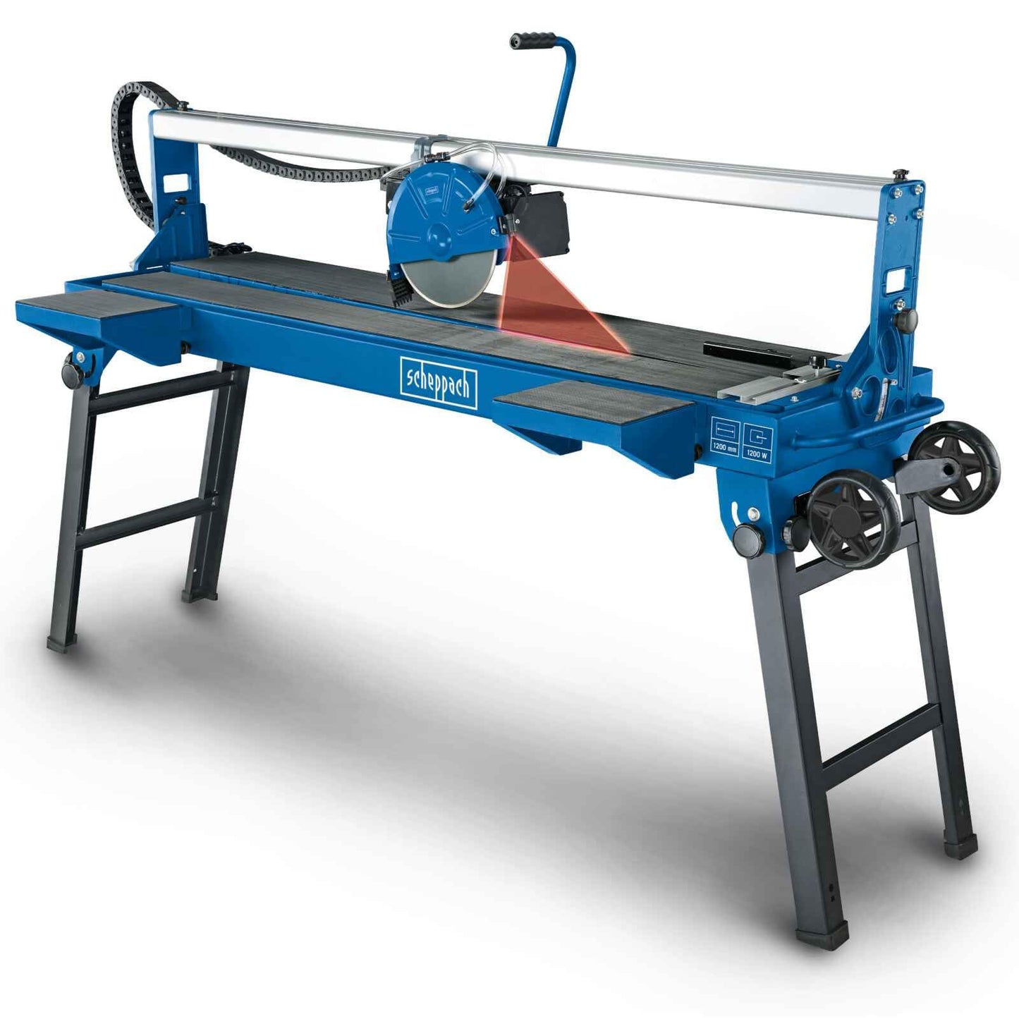 Scheppach 5906707901T - Cortadora de azulejos FS4700, 1200 W, Longitud de corte 1200 mm, Disco de 230 mm, Láser
