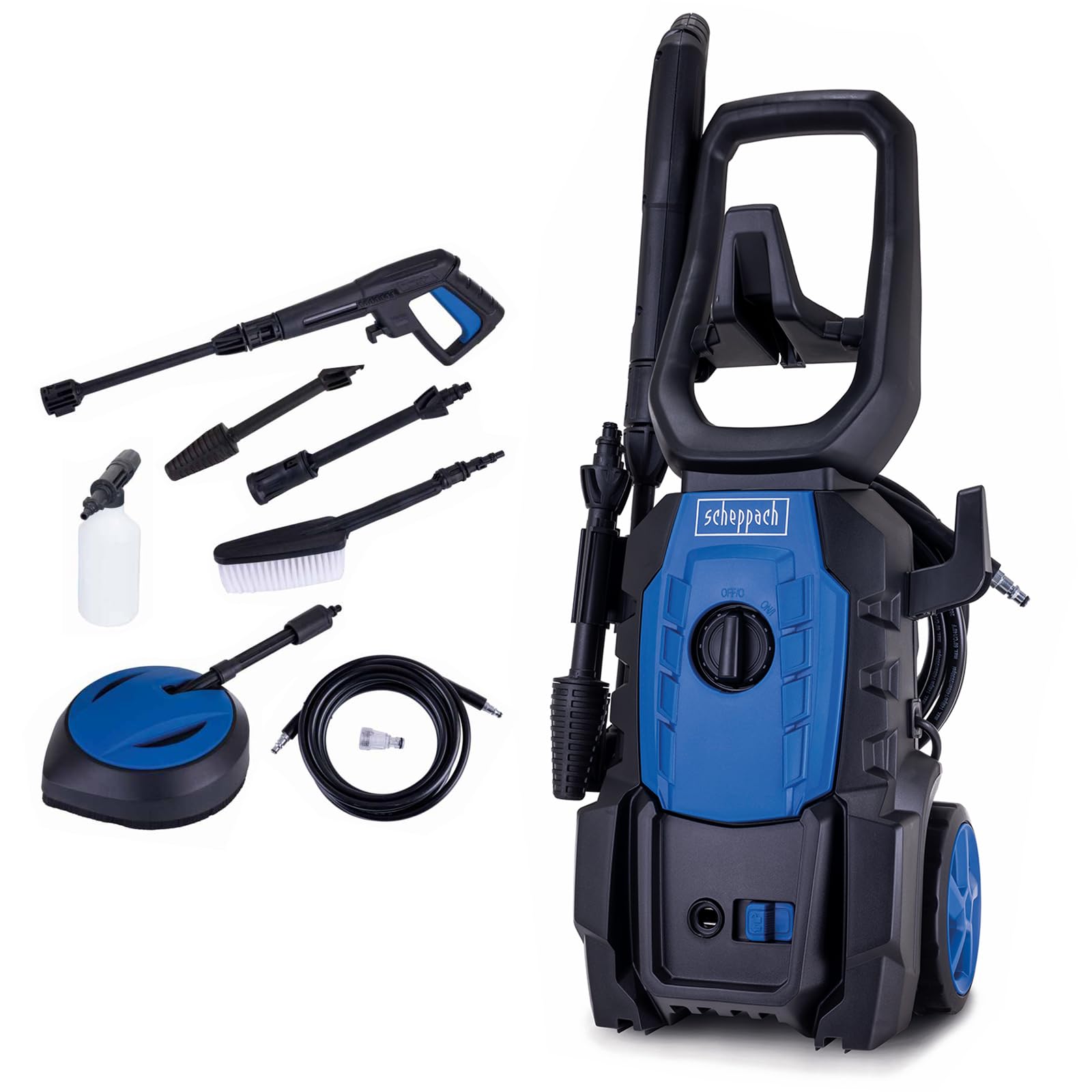 Scheppach 5907737901 - Hidrolimpiadora HPC1600-Kit, 1600 W, 135 bar, 420 l/h, Con accesorios