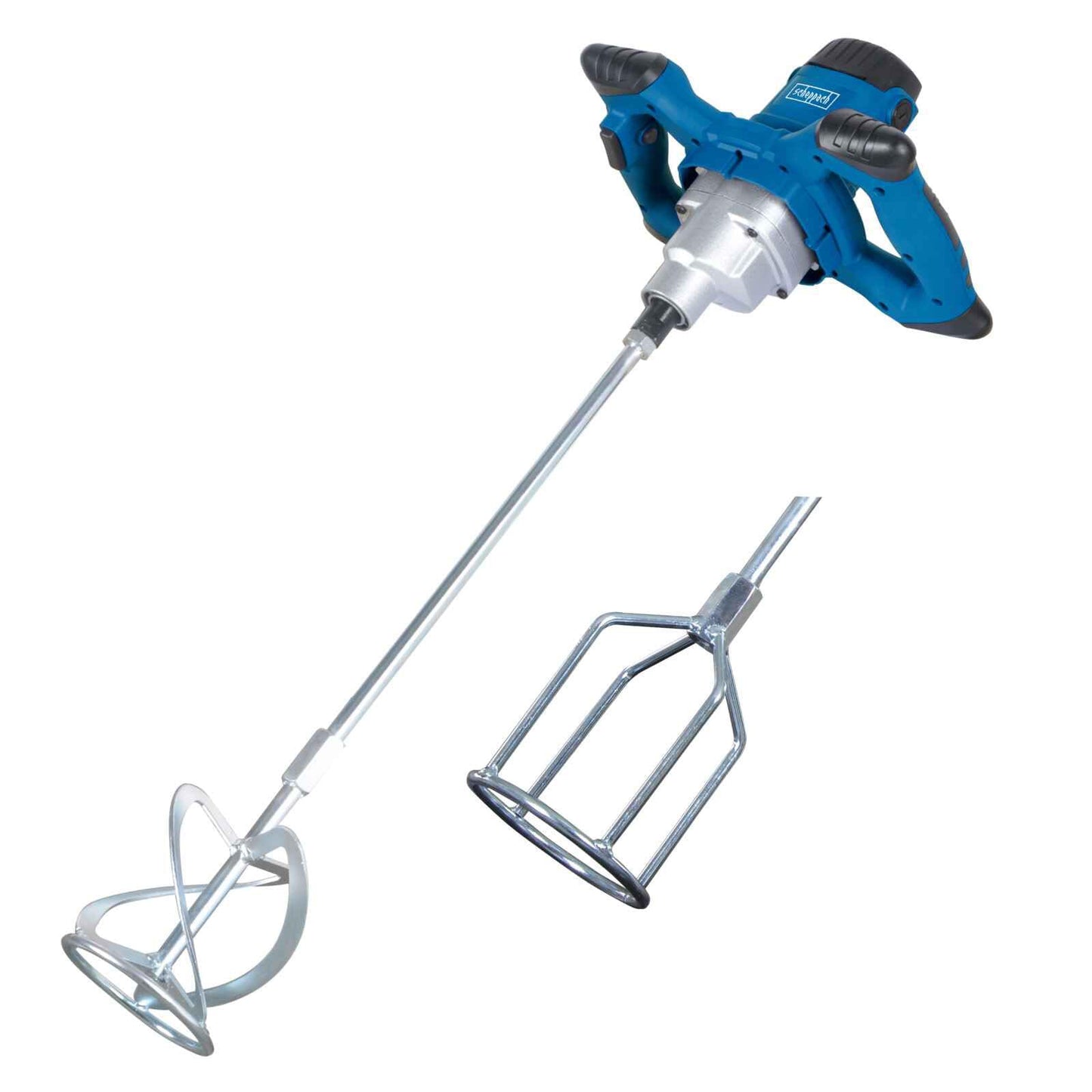 Scheppach 5907801901 - Mezcladora PM1200, 1200 W, M14, Incluye 2 varillas mezcladoras