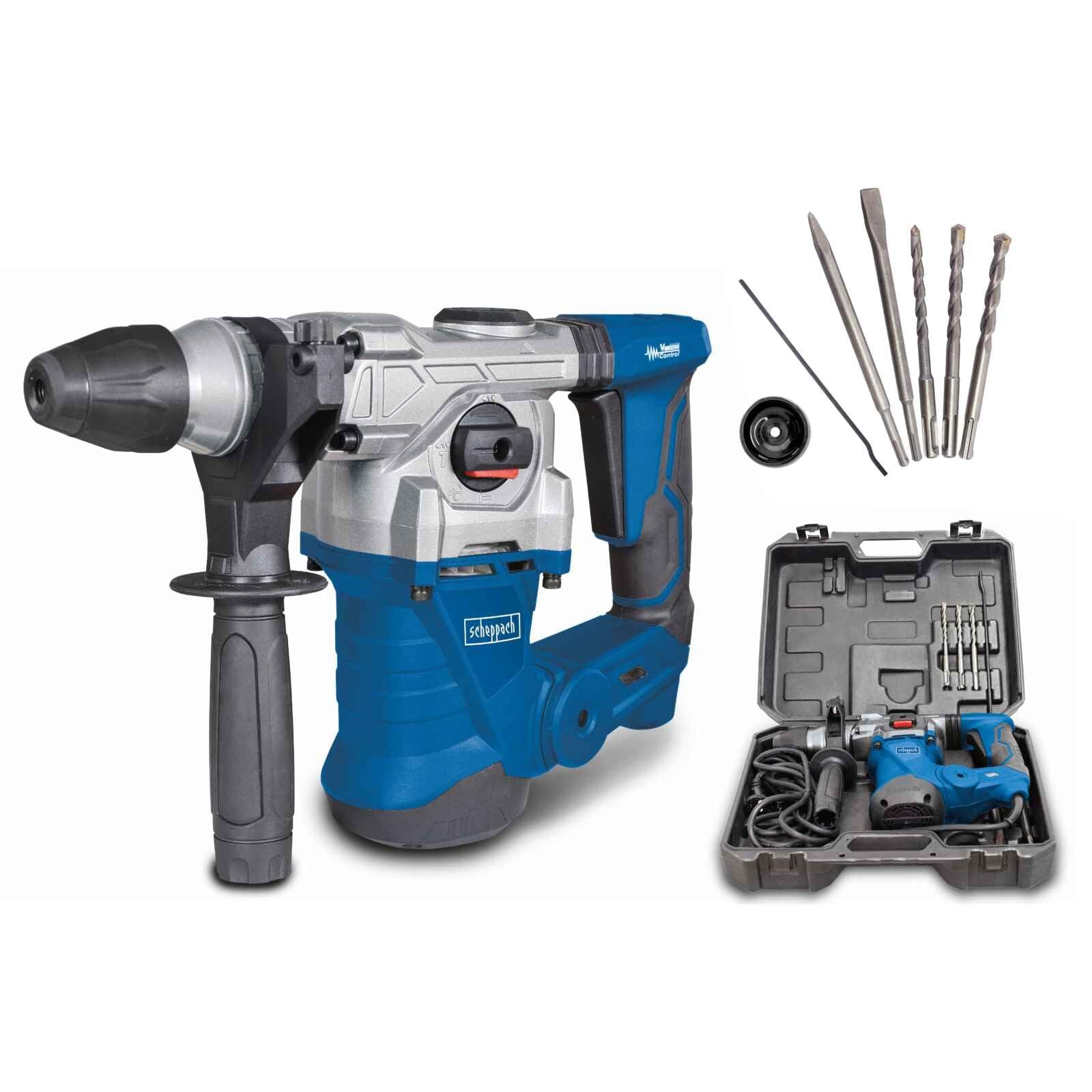 Scheppach 5907902901 - Martillo combinado DH1300Plus, 1250 W, 5 J, 4 funciones