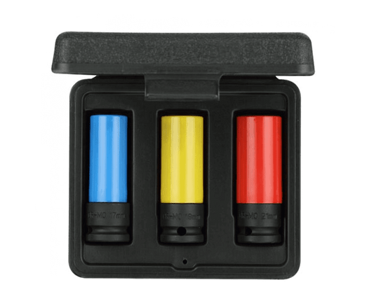 R63043003 - Juego de vasos de impacto 1/2" para llantas, 3 piezas