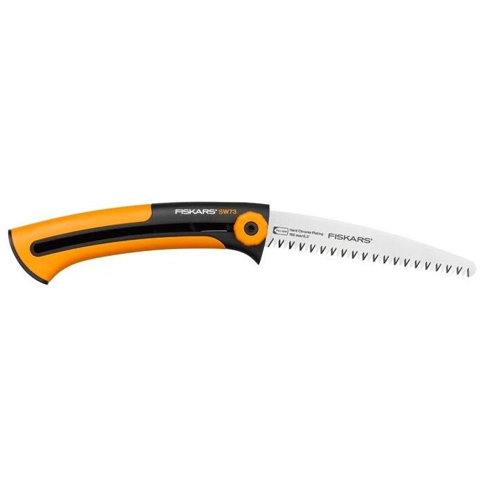 Sierra de mano Fiskars Xtract Dentado grueso SW73 Herramienta de sierra de mano Negra Naranja 35 cm - Ferrotecnia