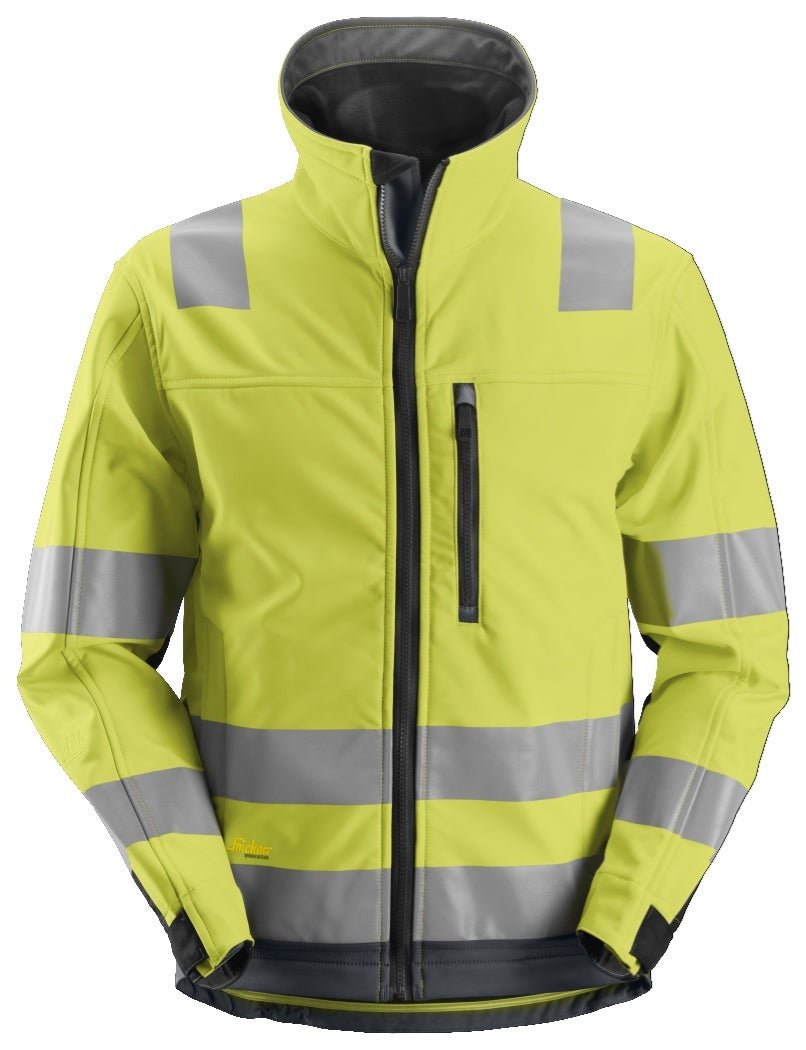 Snickers Workwear - 1230 Chaqueta Softshell de alta visibilidad clase 3 AllroundWork amarillo/ gris acero - Ferrotecnia