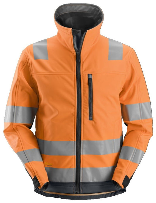 Snickers Workwear - 1230 Chaqueta Softshell de alta visibilidad clase 3 AllroundWork naranja/ gris acero - Ferrotecnia