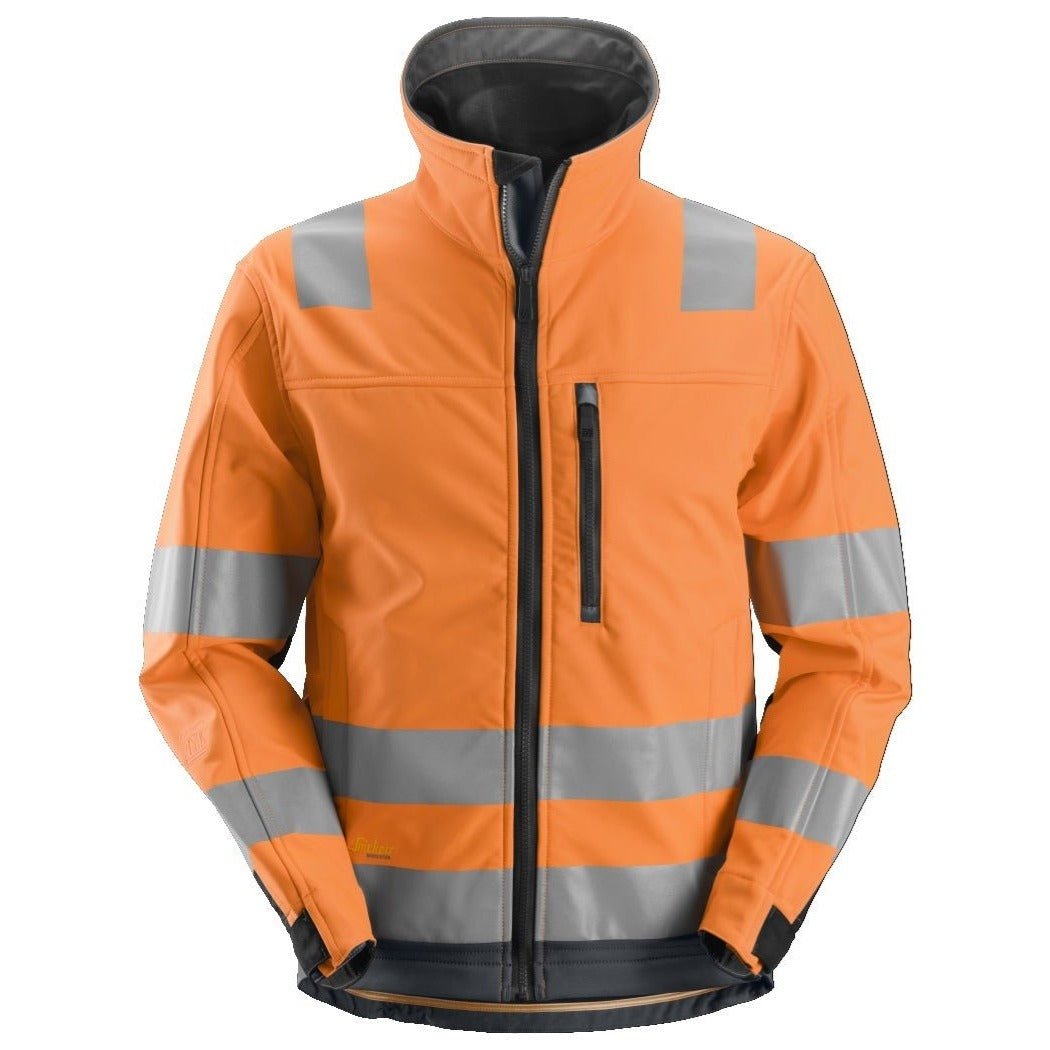 Snickers Workwear - 1230 Chaqueta Softshell de alta visibilidad clase 3 AllroundWork naranja/ gris acero - Ferrotecnia