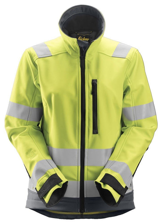 Snickers Workwear - 1237 Chaqueta Softshell de alta visibilidad para Mujer clase 2/3 AllroundWork amarillo - gris acero - Ferrotecnia