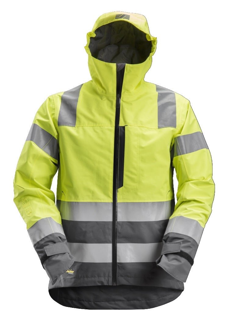 Snickers Workwear - 1330 Chaqueta impermeable de alta visibilidad clase 3 AllroundWork amarilla/ gris acero - Ferrotecnia