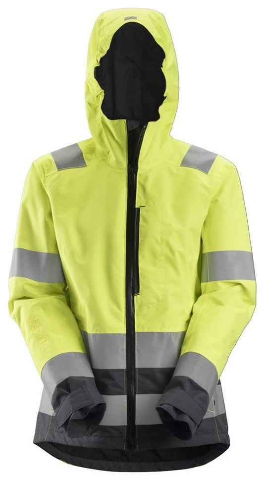 Snickers Workwear - 1347 Chaqueta impermeable de alta visibilidad para mujer clase 2/3 AllroundWork amarillo - gris acero - Ferrotecnia
