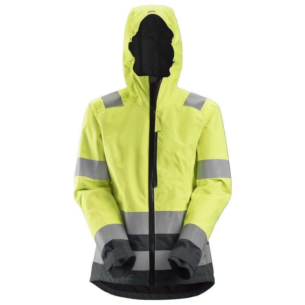 Snickers Workwear - 1347 Chaqueta impermeable de alta visibilidad para mujer clase 2/3 AllroundWork amarillo-gris acero - Ferrotecnia