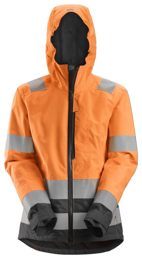 Snickers Workwear - 1347 Chaqueta impermeable de alta visibilidad para mujer clase 2/3 AllroundWork naranja - gris acero - Ferrotecnia