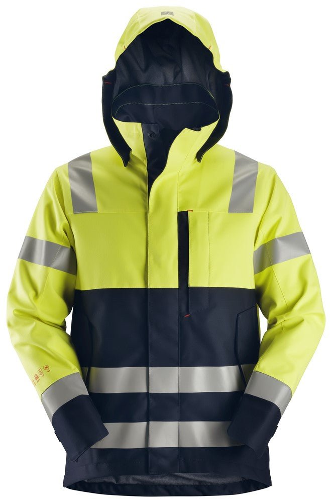 Snickers Workwear 13606695005 - 1360 Chaqueta exterior impermeable de alta visibilidad clase 2 ProtecWork amarillo - azul marino talla M - Ferrotecnia