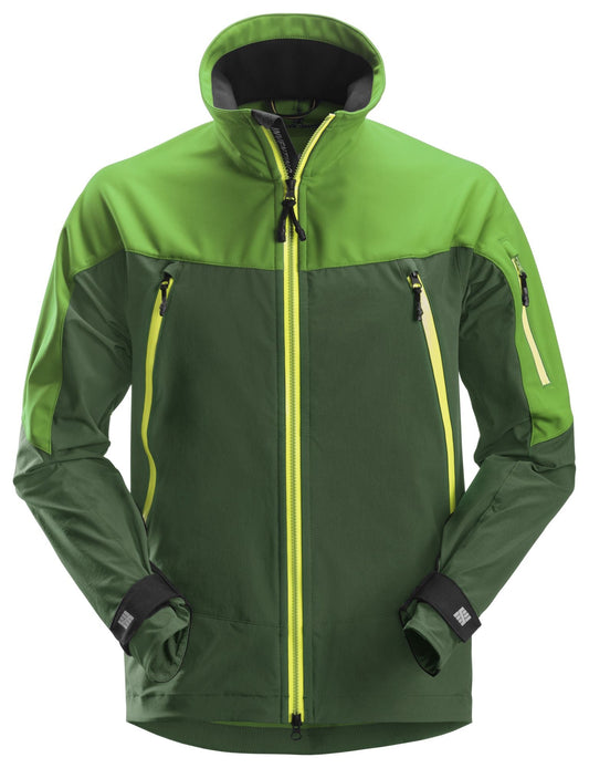 Snickers Workwear 1940 Chaqueta SoftShell elástica FlexiWork Verde manzana / Verde bosque - Ferrotecnia