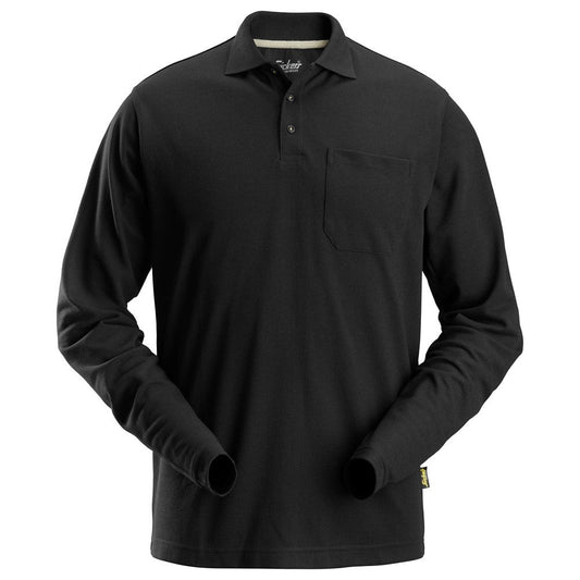 Snickers Workwear 26080400004 - 2608 Black Piqué Long-Sleeved Shirt Size S