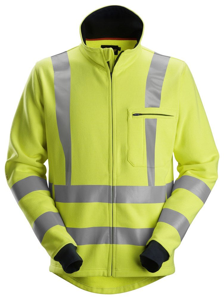 Snickers Workwear - 2864 Sudadera ProtecWork alta visibilidad clase 3 con cremallera completa amarillo - azul marino - Ferrotecnia